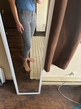 Loft Black & White Houndstooth Cropped Pants